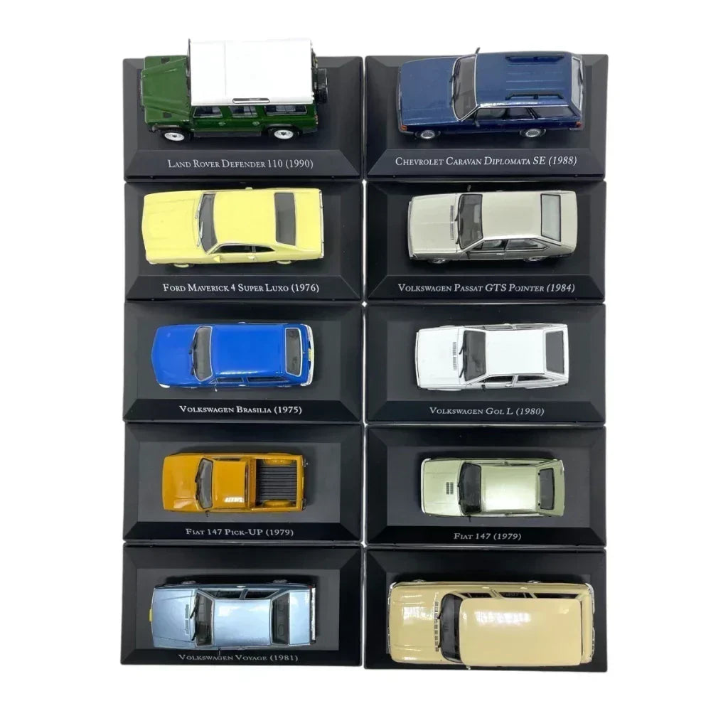 Combo 4ª Temporada Carros Clássicos do Brasil com 10 miniaturas Escala 1:43 Luppa