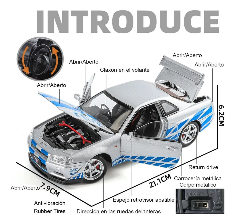 Coleção Velozes e Furiosos: Nissan Skyline GT-R (R34) - Escala 1:43 - Edição 02